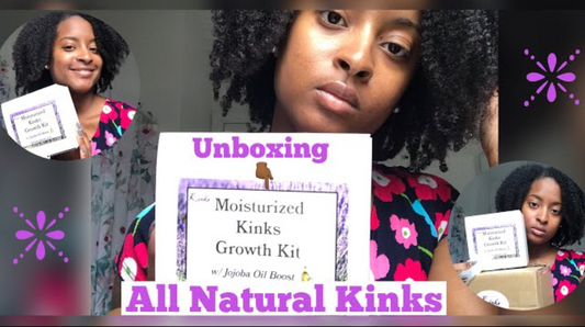 New Natural Hair Product Review: Part 1 UNBOXING- All Natural Kinks (Grow Long Natural Hair)